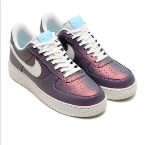 Nike Air Force 1 Low Iridescent purple color.